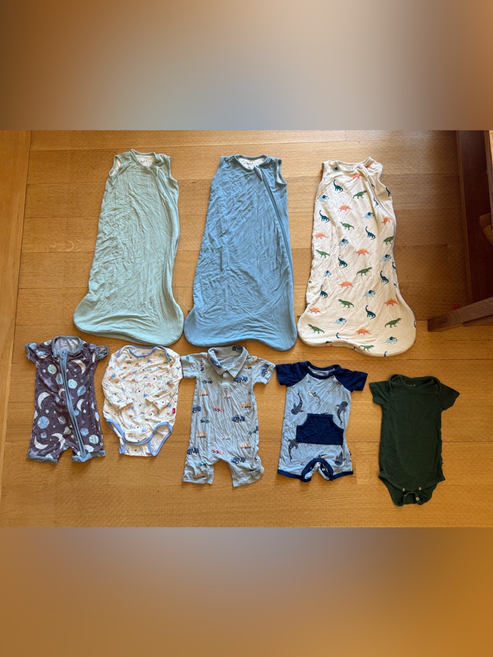 BAMBOO BUNDLE kyte baby 6-12 months sleep sacks onesies dinosaur sharks cars
